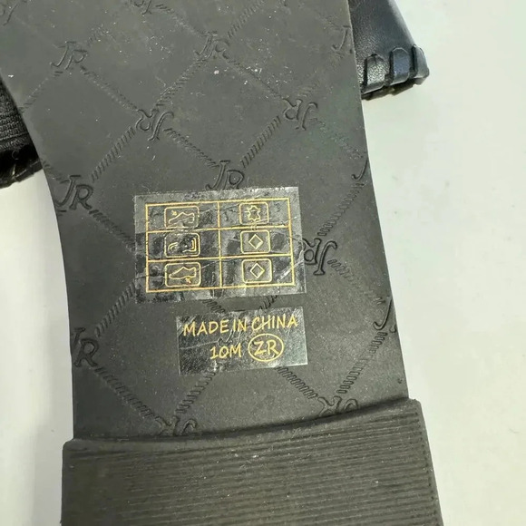 EUC Jack Rogers Delilah Black Leather Slide Sandals - Eyelet Preppy Coastal - Picture 6 of 6